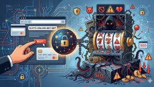 Иллюстрация рисков при покупке дроп-доменов для сайта игровых автоматов в современном стиле